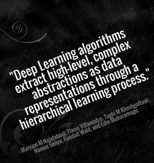 "Deep Learning algorithms extract high-level, complex abstractions as data representations through a hierarchical learning process. " - Maryam M. Najafabadi et. al.